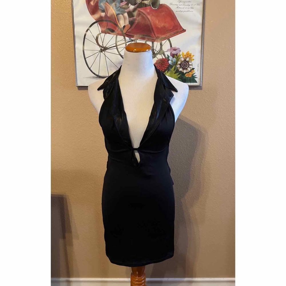 NEW Sexy Black Lingerie Halter Mini Dress